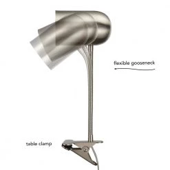 Carter 15 in. Brushed Nickel Clip-Arm Desk Lamp with Adjustable Gooseneck by Globe Electric 13 Carter 15 in. Brushed Nickel Clip-Arm Desk Lamp with Adjustable Gooseneck by Globe Electric -Deals Globe Electric Store brushed nickel globe electric desk lamps 52966 1f 1000