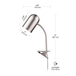 Carter 15 in. Brushed Nickel Clip-Arm Desk Lamp with Adjustable Gooseneck by Globe Electric 14 Carter 15 in. Brushed Nickel Clip-Arm Desk Lamp with Adjustable Gooseneck by Globe Electric -Deals Globe Electric Store brushed nickel globe electric desk lamps 52966 44 1000