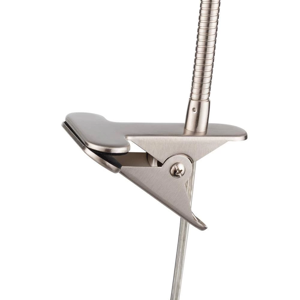 Carter 15 in. Brushed Nickel Clip-Arm Desk Lamp with Adjustable Gooseneck by Globe Electric 4 Carter 15 in. Brushed Nickel Clip-Arm Desk Lamp with Adjustable Gooseneck by Globe Electric - Image 4