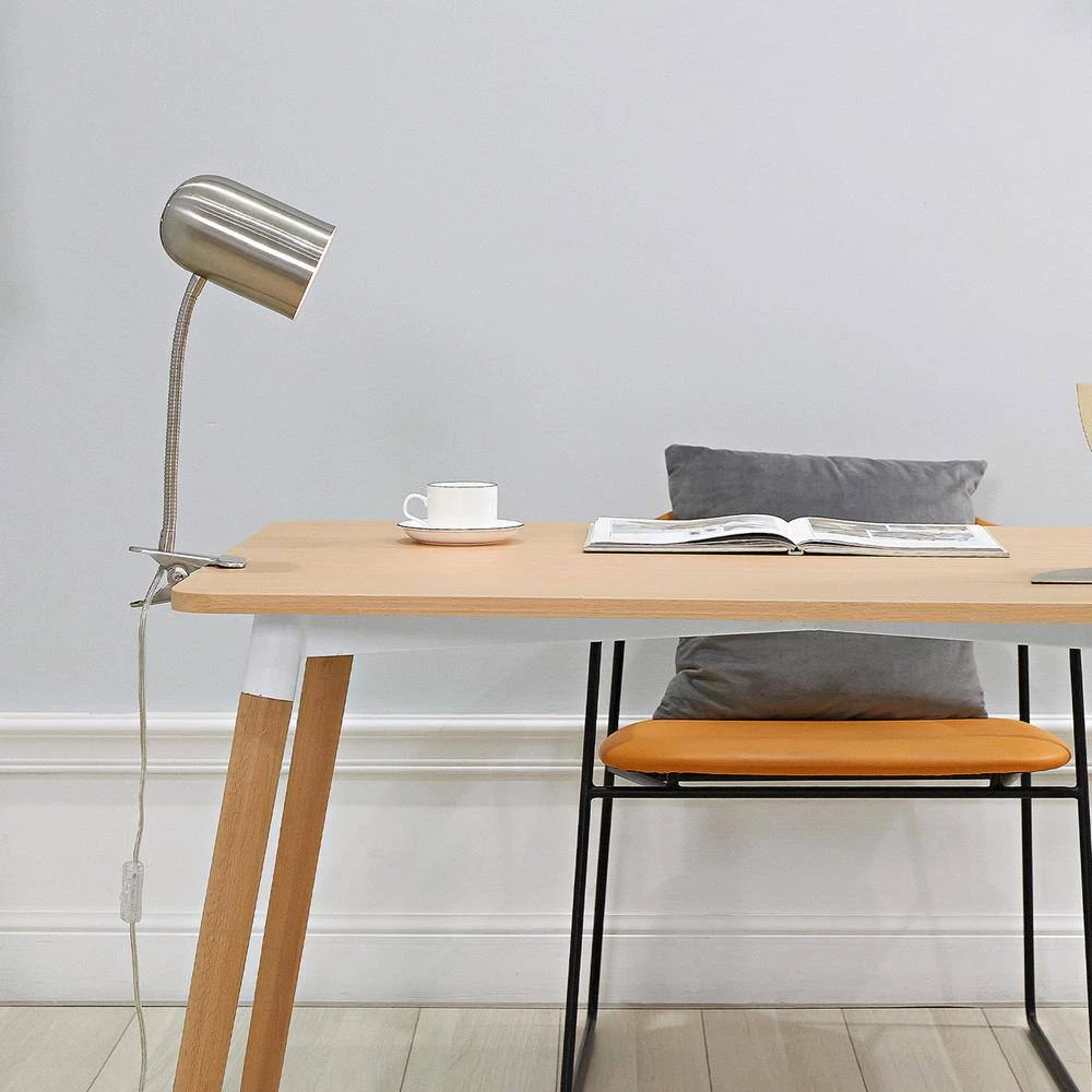 Carter 15 in. Brushed Nickel Clip-Arm Desk Lamp with Adjustable Gooseneck by Globe Electric 2 Carter 15 in. Brushed Nickel Clip-Arm Desk Lamp with Adjustable Gooseneck by Globe Electric - Image 2