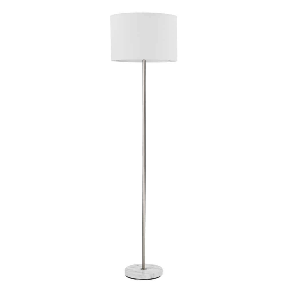 Versailles 60 in. Brushed Nickel Floor Lamp with Faux Marble Accent by Globe Electric 1 Versailles 60 in. Brushed Nickel Floor Lamp with Faux Marble Accent by Globe Electric
