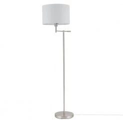 Jaclyn 63 in. Brushed Nickel Swing Arm Floor Lamp with White Shade, CEC Title 20 Bulb Included by Globe Electric 12 Jaclyn 63 in. Brushed Nickel Swing Arm Floor Lamp with White Shade, CEC Title 20 Bulb Included by Globe Electric -Deals Globe Electric Store brushed nickel globe electric floor lamps 67756 44 1000
