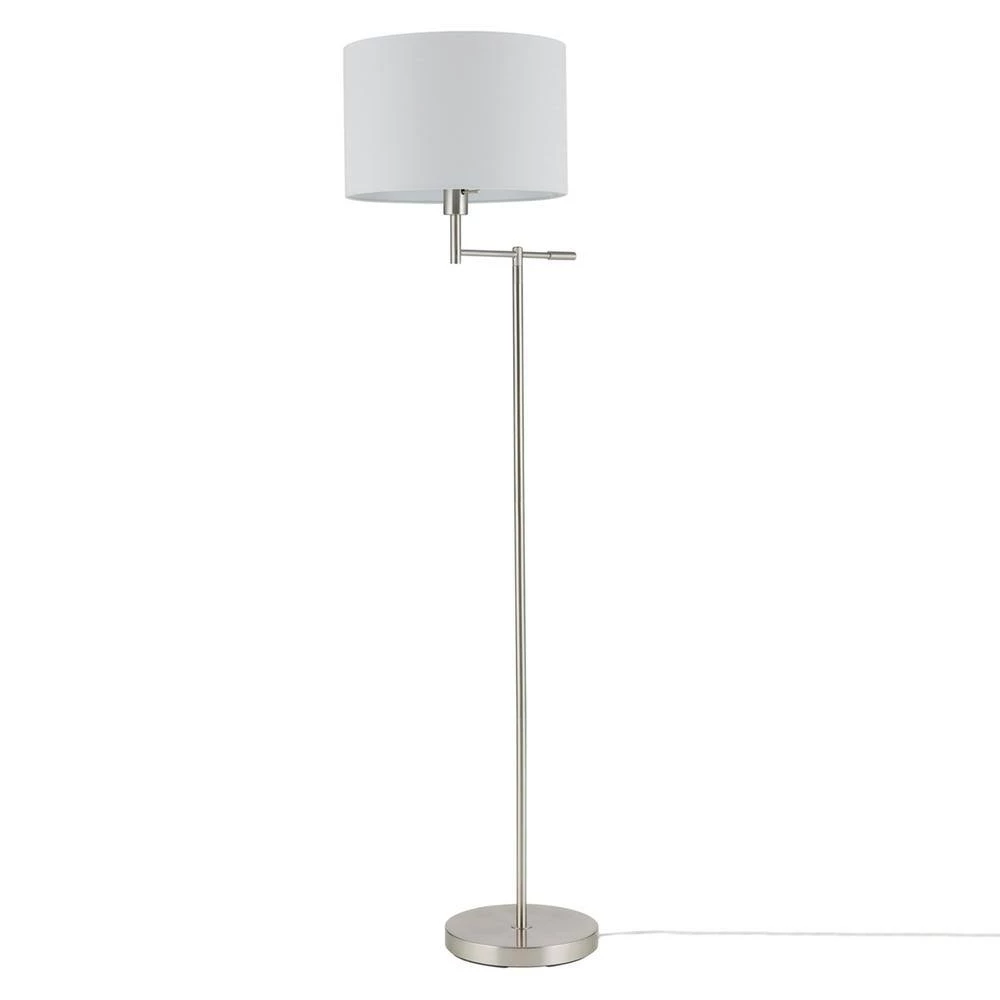 Jaclyn 63 in. Brushed Nickel Swing Arm Floor Lamp with White Shade, CEC Title 20 Bulb Included by Globe Electric 6 Jaclyn 63 in. Brushed Nickel Swing Arm Floor Lamp with White Shade, CEC Title 20 Bulb Included by Globe Electric - Image 6