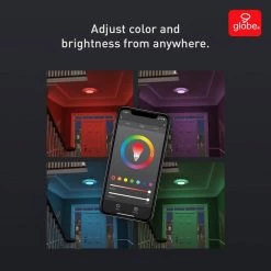 Wi-Fi Smart 11 in, 1-Light Brushed Nickel Smart LED Integrated Flush Mount by Globe Electric -Deals Globe Electric Store brushed nickel globe electric flush mount lights 60839 1f 1000