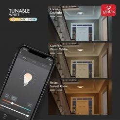 Wi-Fi Smart 11 in, 1-Light Brushed Nickel Smart LED Integrated Flush Mount by Globe Electric -Deals Globe Electric Store brushed nickel globe electric flush mount lights 60839 4f 1000