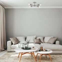 Vane 17 in. 4-Light Brushed Nickel Semi-Flush Mount by Globe Electric -Deals Globe Electric Store brushed nickel globe electric flush mount lights 65098 4f 1000