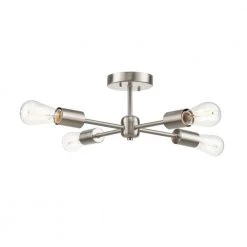 Vane 17 in. 4-Light Brushed Nickel Semi-Flush Mount by Globe Electric -Deals Globe Electric Store brushed nickel globe electric flush mount lights 65098 fa 1000