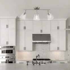 Jackson 2 ft. 3-Light Brushed Nickel Fixed Track Lighting Kit with Clear Glass Shades by Globe Electric -Deals Globe Electric Store brushed nickel globe electric track lighting kits 59628 31 1000