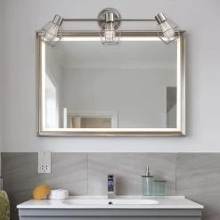 Cedric 3-Light Brushed Nickel Track Lighting Kit, Incandescent Bulbs Included by Globe Electric -Deals Globe Electric Store brushed nickel globe electric track lighting kits 59701 1f 1000