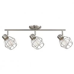 Cedric 3-Light Brushed Nickel Track Lighting Kit, Incandescent Bulbs Included by Globe Electric
