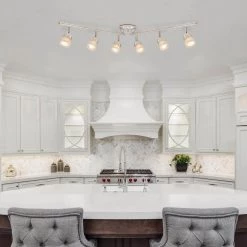 Spence 3.85 ft. 6-Light Brushed Nickel Flexible Track Lighting Kit with Frosted Glass Shades by Globe Electric -Deals Globe Electric Store brushed nickel globe electric track lighting kits 59865 31 1000