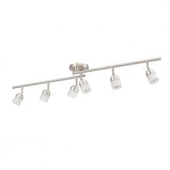 Spence 3.85 ft. 6-Light Brushed Nickel Flexible Track Lighting Kit with Frosted Glass Shades by Globe Electric