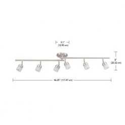 Spence 3.85 ft. 6-Light Brushed Nickel Flexible Track Lighting Kit with Frosted Glass Shades by Globe Electric -Deals Globe Electric Store brushed nickel globe electric track lighting kits 59865 fa 1000