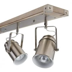 Williamsburg 2 ft. 3-Light Brushed Nickel Linear Track Lighting Kit with Light Faux Wood Canopy, Bulbs Included by Globe Electric -Deals Globe Electric Store brushed nickel globe electric track lighting kits 59963 1f 1000