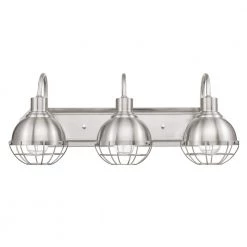 Eli 24.1 in. 3-Light Brushed Nickel Vanity Light with Caged Shades, Incandescent Bulbs Included by Globe Electric 11 Eli 24.1 in. 3-Light Brushed Nickel Vanity Light with Caged Shades, Incandescent Bulbs Included by Globe Electric -Deals Globe Electric Store brushed nickel globe electric vanity lighting 51621 1f 1000