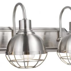 Eli 24.1 in. 3-Light Brushed Nickel Vanity Light with Caged Shades, Incandescent Bulbs Included by Globe Electric 10 Eli 24.1 in. 3-Light Brushed Nickel Vanity Light with Caged Shades, Incandescent Bulbs Included by Globe Electric -Deals Globe Electric Store brushed nickel globe electric vanity lighting 51621 4f 1000