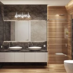 Eli 24.1 in. 3-Light Brushed Nickel Vanity Light with Caged Shades, Incandescent Bulbs Included by Globe Electric 9 Eli 24.1 in. 3-Light Brushed Nickel Vanity Light with Caged Shades, Incandescent Bulbs Included by Globe Electric -Deals Globe Electric Store brushed nickel globe electric vanity lighting 51621 c3 1000