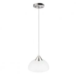 Griffin 1-Light Brushed Steel Plug-In or Hardwire Pendant Lighting with 15 ft. Cord by Globe Electric