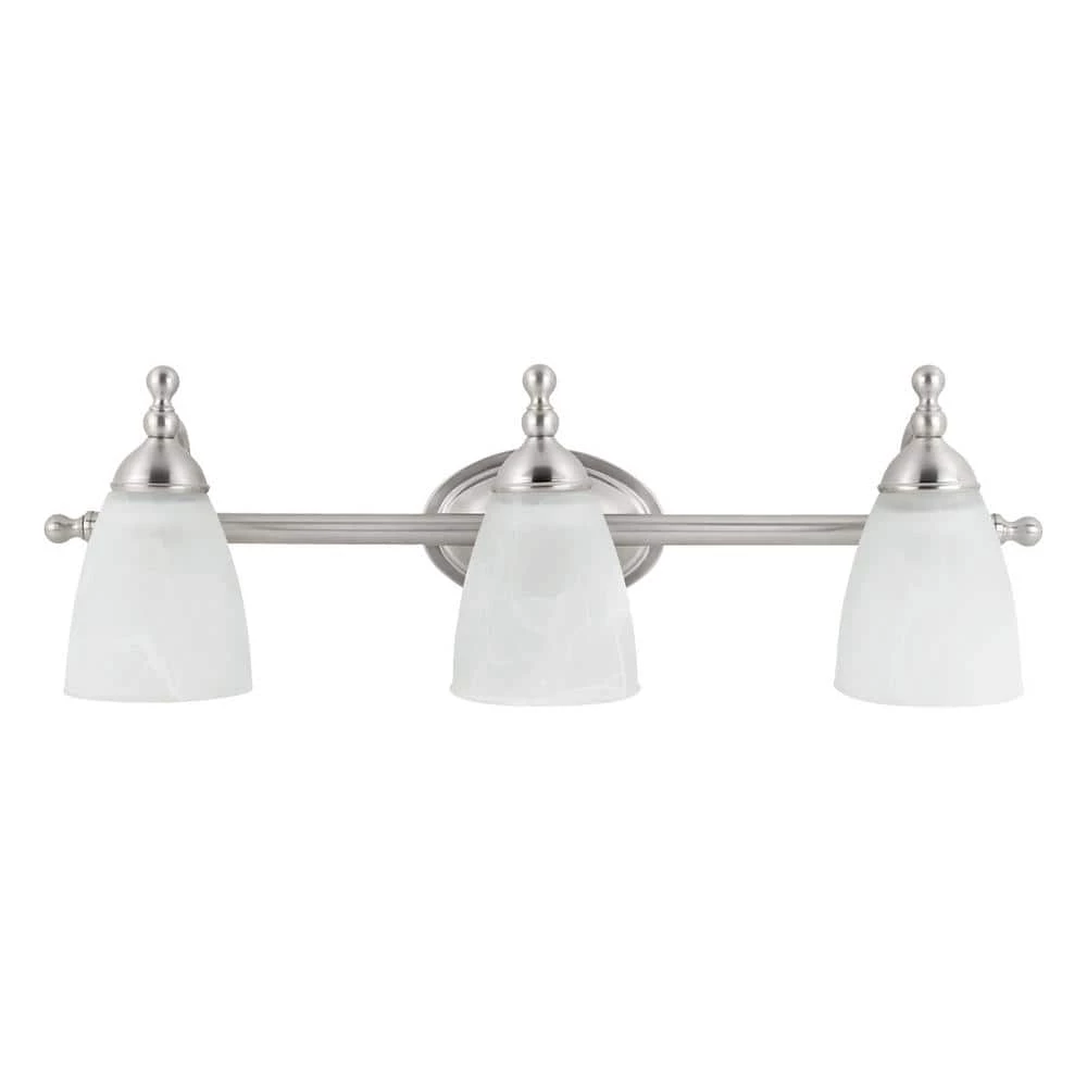 Diana 3-Light Satin Nickel Bath Vanity Light by Globe Electric 1 Diana 3-Light Satin Nickel Bath Vanity Light by Globe Electric