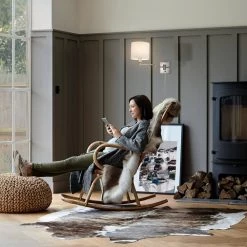 Anderson 1-Light Brushed Steel Plug-In Swing Arm Wall Lamp with White Fabric Shade, LED Bulb Included by Globe Electric -Deals Globe Electric Store brushed steel globe electric wall lamps 51627 4f 1000