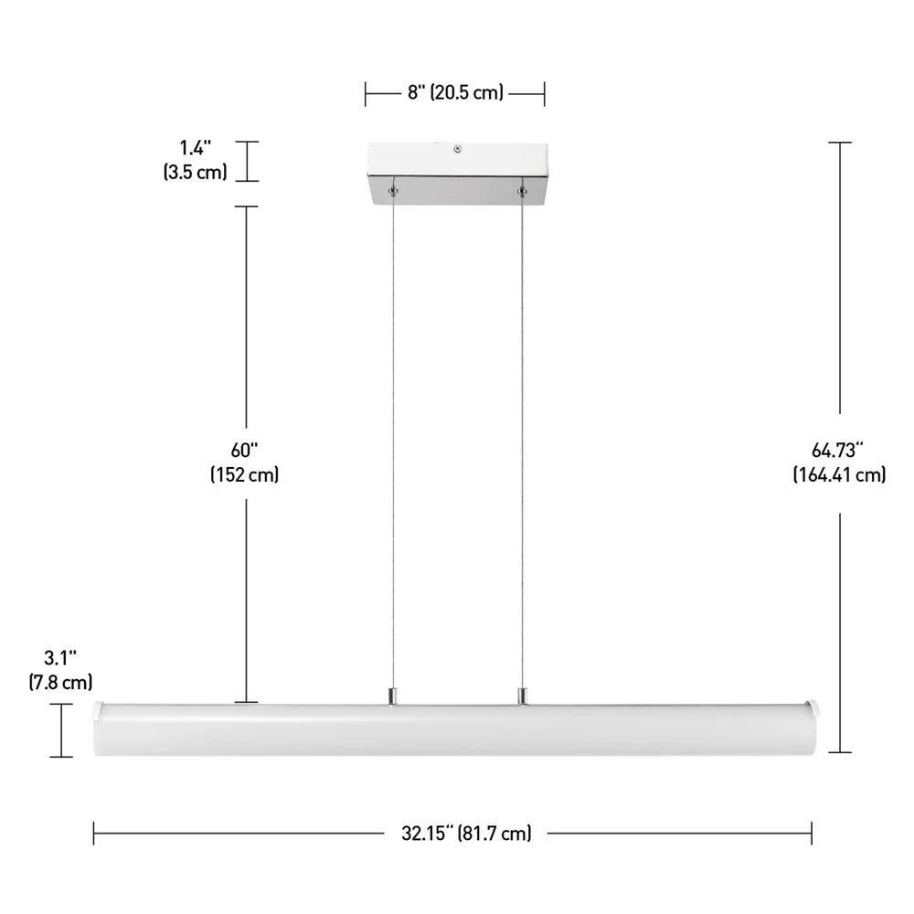 Calypso 20-Watt Integrated LED Chrome Pendant with Frosted Acrylic Shade by Globe Electric 6 Calypso 20-Watt Integrated LED Chrome Pendant with Frosted Acrylic Shade by Globe Electric - Image 6