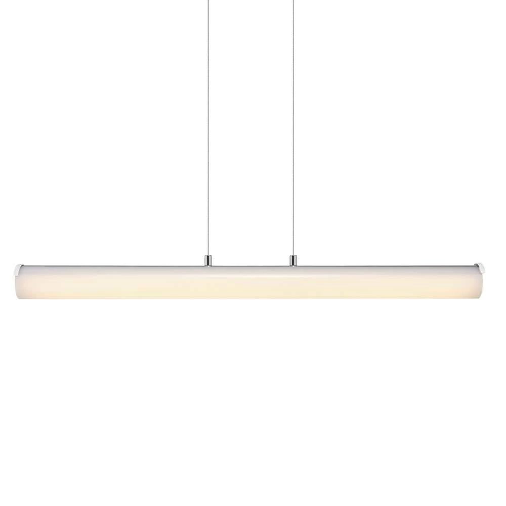 Calypso 20-Watt Integrated LED Chrome Pendant with Frosted Acrylic Shade by Globe Electric 1 Calypso 20-Watt Integrated LED Chrome Pendant with Frosted Acrylic Shade by Globe Electric