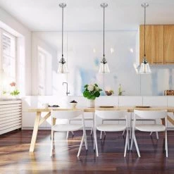 Parker 1-Light Plug-In or Hardwire Chrome Pendant Light with Clear Glass Shade by Globe Electric -Deals Globe Electric Store chrome globe electric chandeliers 60713 4f 1000