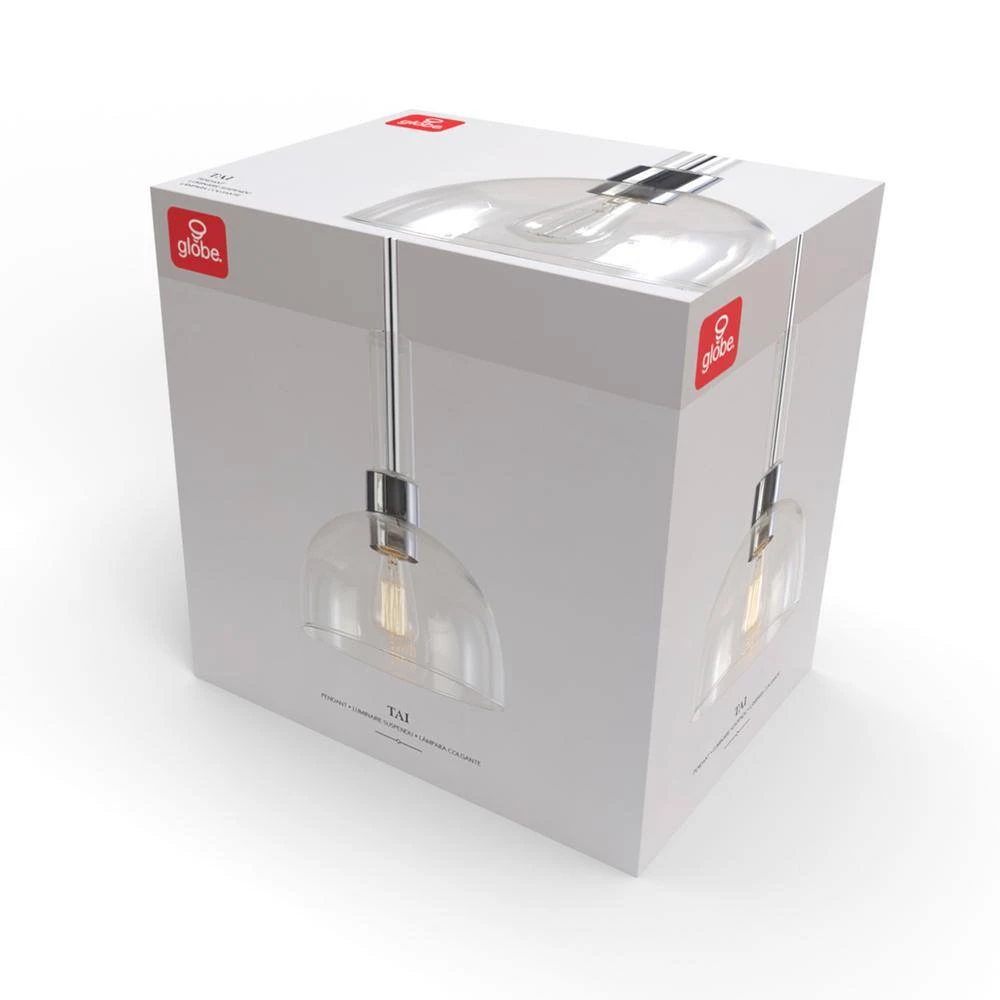 Tai 1-Light Chrome Pendant Light with Clear Glass Shade by Globe Electric 5 Tai 1-Light Chrome Pendant Light with Clear Glass Shade by Globe Electric - Image 5