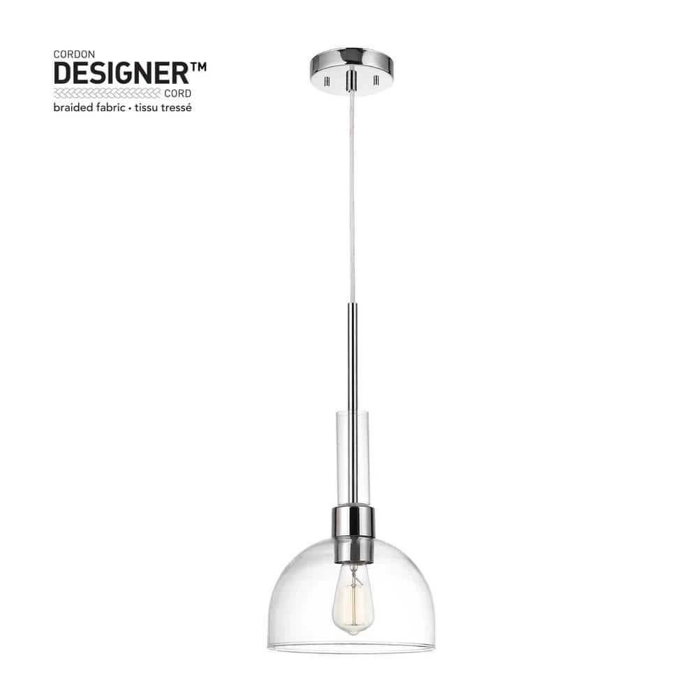 Tai 1-Light Chrome Pendant Light with Clear Glass Shade by Globe Electric 4 Tai 1-Light Chrome Pendant Light with Clear Glass Shade by Globe Electric - Image 4