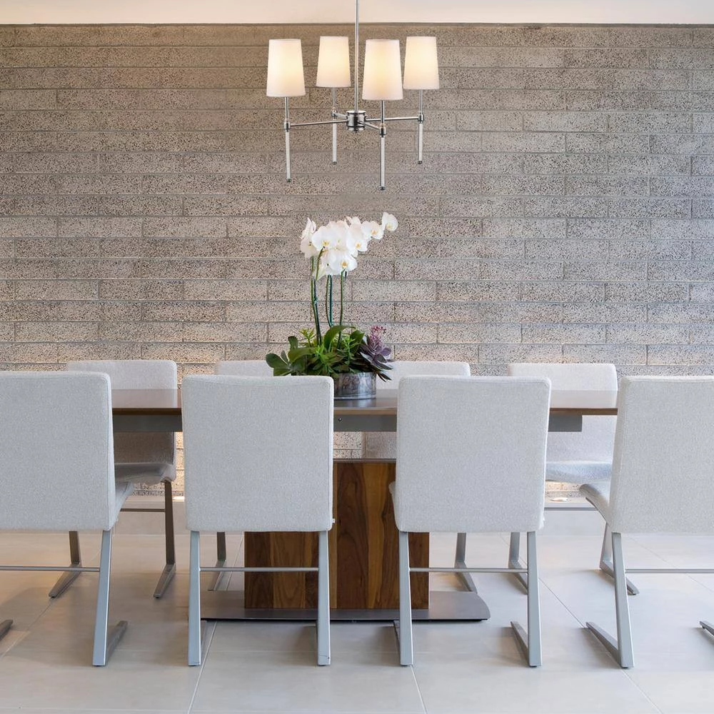 Jules 4-Light Chrome Chandelier with Acrylic Crystal Accents and White Fabric Shades by Globe Electric 5 Jules 4-Light Chrome Chandelier with Acrylic Crystal Accents and White Fabric Shades by Globe Electric - Image 5