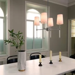 Jules 4-Light Chrome Chandelier with Acrylic Crystal Accents and White Fabric Shades by Globe Electric 11 Jules 4-Light Chrome Chandelier with Acrylic Crystal Accents and White Fabric Shades by Globe Electric -Deals Globe Electric Store chrome globe electric chandeliers 61104 4f 1000