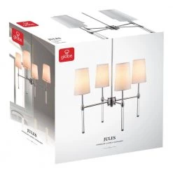 Jules 4-Light Chrome Chandelier with Acrylic Crystal Accents and White Fabric Shades by Globe Electric 15 Jules 4-Light Chrome Chandelier with Acrylic Crystal Accents and White Fabric Shades by Globe Electric -Deals Globe Electric Store chrome globe electric chandeliers 61104 76 1000