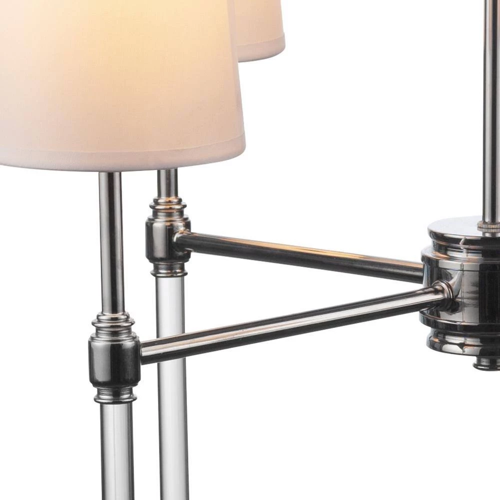 Jules 4-Light Chrome Chandelier with Acrylic Crystal Accents and White Fabric Shades by Globe Electric 7 Jules 4-Light Chrome Chandelier with Acrylic Crystal Accents and White Fabric Shades by Globe Electric - Image 7