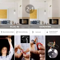 Jennings 1-Light Chrome Plug-In or Hardwire Pendant Lighting with 15 ft. Cord by Globe Electric -Deals Globe Electric Store chrome globe electric chandeliers 61105 40 1000