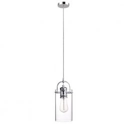 Jennings 1-Light Chrome Plug-In or Hardwire Pendant Lighting with 15 ft. Cord by Globe Electric