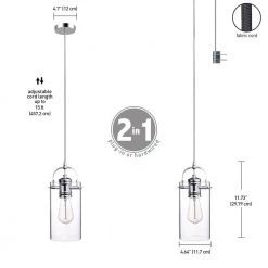Jennings 1-Light Chrome Plug-In or Hardwire Pendant Lighting with 15 ft. Cord by Globe Electric -Deals Globe Electric Store chrome globe electric chandeliers 61105 76 1000