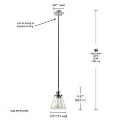 Mercer 1-Light Chrome and Black Vintage Industrial Hanging Pendant by Globe Electric -Deals Globe Electric Store chrome globe electric chandeliers 65381 fa 1000