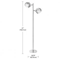 Miles 2-Light Adjustable Head Chrome Floor Lamp by Globe Electric -Deals Globe Electric Store chrome globe electric floor lamps 12807 44 1000