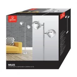 Miles 2-Light Adjustable Head Chrome Floor Lamp by Globe Electric -Deals Globe Electric Store chrome globe electric floor lamps 12807 c3 1000
