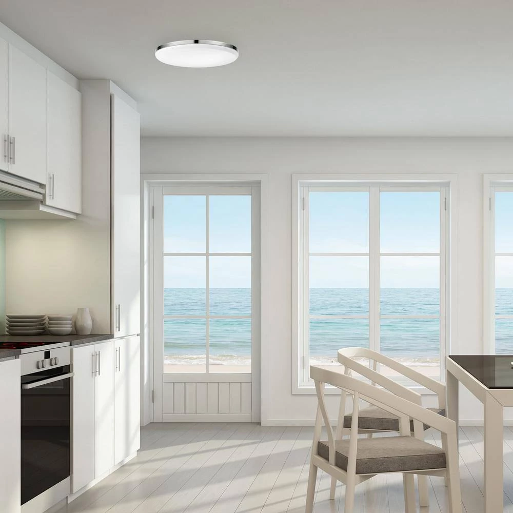 Ellington 28-Watt Chrome Integrated LED Ceiling Flush Mount by Globe Electric 5 Ellington 28-Watt Chrome Integrated LED Ceiling Flush Mount by Globe Electric - Image 5