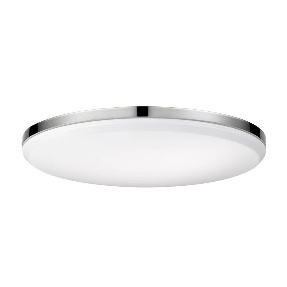 Ellington 28-Watt Chrome Integrated LED Ceiling Flush Mount by Globe Electric 1 Ellington 28-Watt Chrome Integrated LED Ceiling Flush Mount by Globe Electric