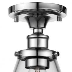 Mercer 1-Light Chrome Flush Mount Ceiling Light by Globe Electric -Deals Globe Electric Store chrome globe electric flush mount lights 65726 1f 1000