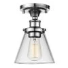 Mercer 1-Light Chrome Flush Mount Ceiling Light by Globe Electric