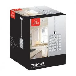 1-Light Chrome with Crystal Shade Mini Pendant by Globe Electric -Deals Globe Electric Store chrome globe electric pendant lights 65012 fa 1000