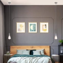 1-Light Chrome Mini Pendant with Grey Woven Cloth Rope Socket by Globe Electric -Deals Globe Electric Store chrome globe electric pendant lights 65180 44 1000