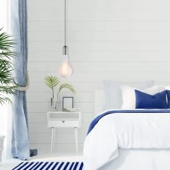 1-Light Chrome Mini Pendant with Grey Woven Cloth Rope Socket by Globe Electric -Deals Globe Electric Store chrome globe electric pendant lights 65180 4f 1000