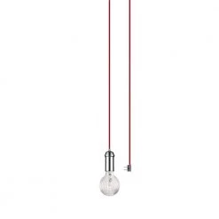 Edison 1-Light Chrome and Red Pendant by Globe Electric