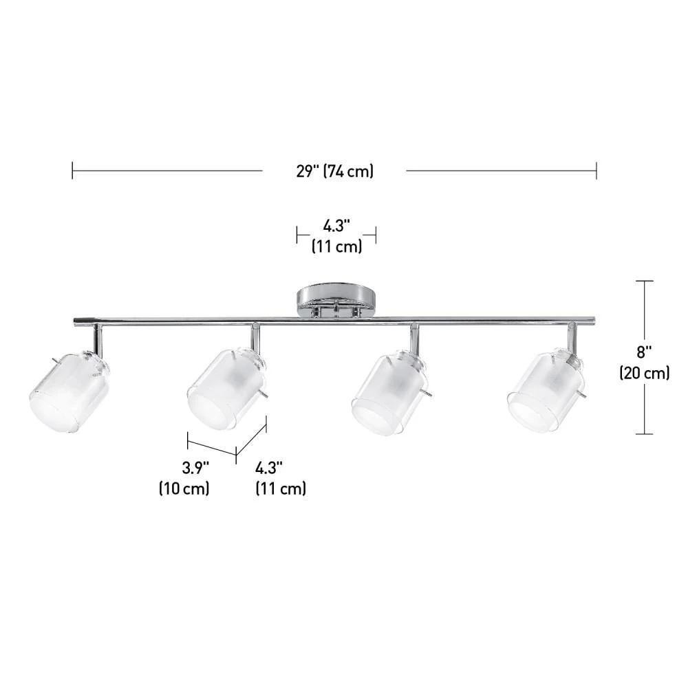 Sydney 2.4 ft 4-Light Chrome Track Lighting Kit by Globe Electric 6 Sydney 2.4 ft 4-Light Chrome Track Lighting Kit by Globe Electric - Image 6