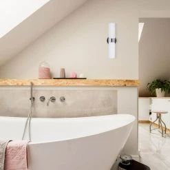 Champagne 2-Light Chrome Adjustable Bath Vanity Light by Globe Electric -Deals Globe Electric Store chrome globe electric vanity lighting 50769 1f 1000