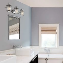 Bayfield 3-Light Chrome Bath Light by Globe Electric -Deals Globe Electric Store chrome globe electric vanity lighting 51272 4f 1000